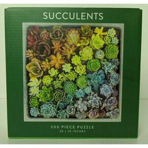NIB Galison Succulents Rainbow‎ 500 Piece Puzzle Jen Tao 20x20